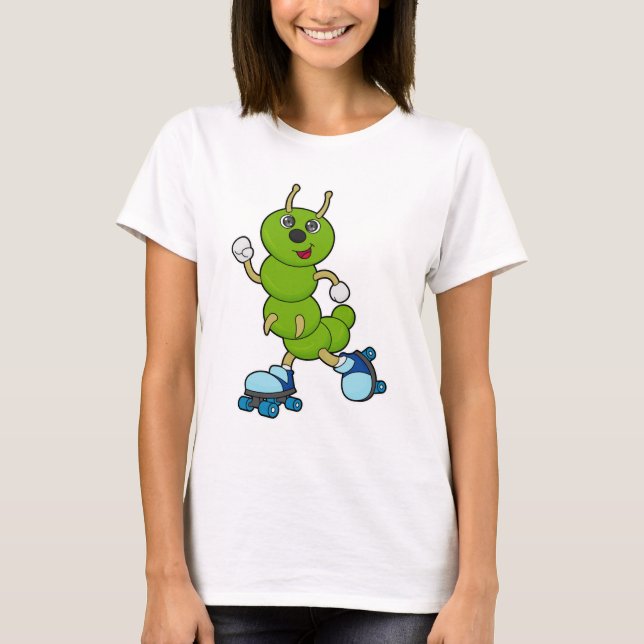 Caterpillar at Inline skating with Roller skates T-Shirt (Front)