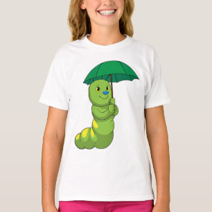 Caterpillar at Raining with Umbrella T-Shirt