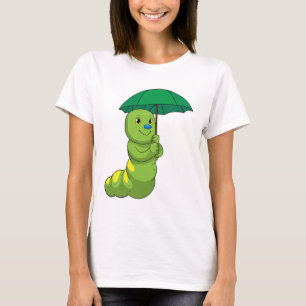 Caterpillar at Raining with Umbrella T-Shirt