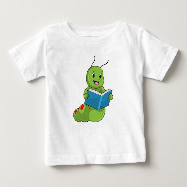Caterpillar at Reading with Book Baby T-Shirt (Front)