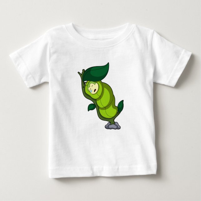Caterpillar at Sleeping with Leaf Baby T-Shirt (Front)