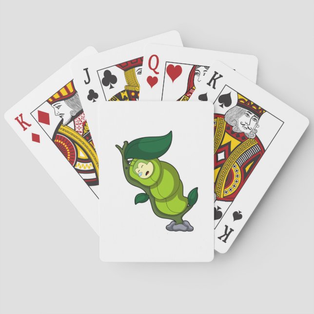 Caterpillar at Sleeping with Leaf Playing Cards (Back)