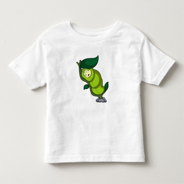 Caterpillar at Sleeping with Leaf Toddler T-Shirt (Front)