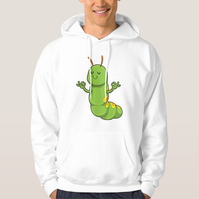 Caterpillar at Yoga Meditation Hoodie (Front)