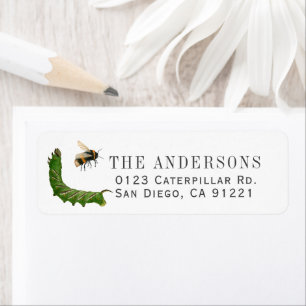 Caterpillar & Bee Return Address Label
