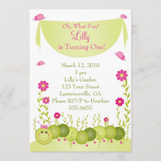 Caterpillar Birthday Invitations