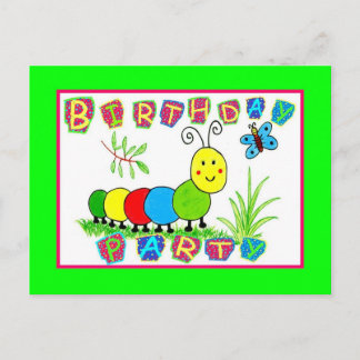 Caterpillar birthday invitations caterpillar party