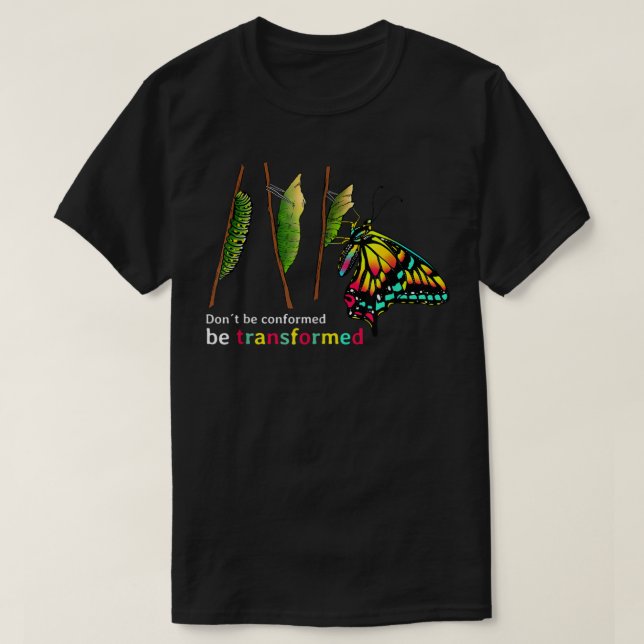 Caterpillar Cocoon Butterfly Design for Butterfly  T-Shirt (Design Front)