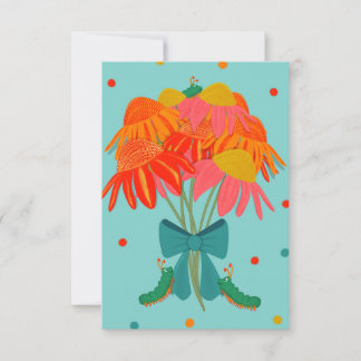Caterpillar Confetti-Light Turquoise Thank You Card