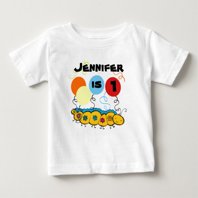 Caterpillar Customisable Birthday T-shirt (Front)