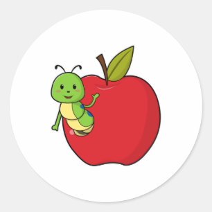 Caterpillar from Apple Classic Round Sticker