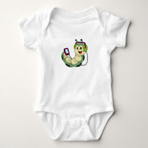 Caterpillar Headphone Music Baby Bodysuit