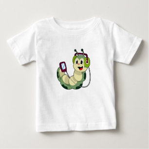 Caterpillar Headphone Music Baby T-Shirt