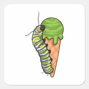 Caterpillar Ice cream Square Sticker