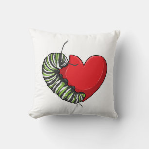 Caterpillar Love Heart Cushion