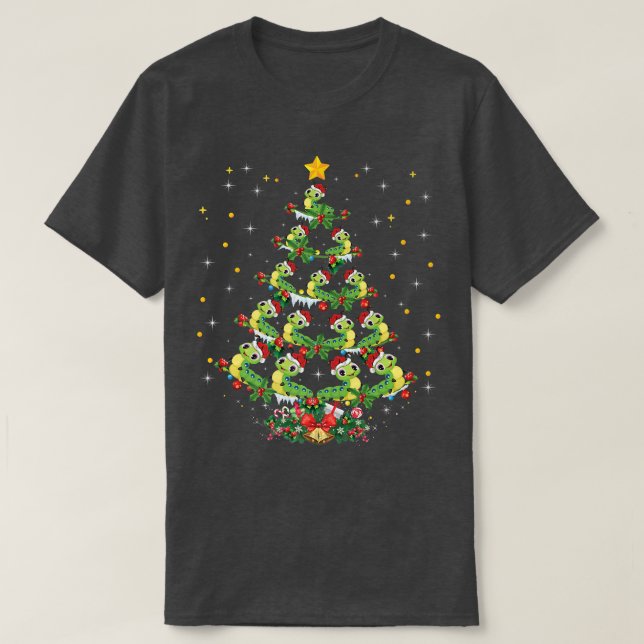 Caterpillar Lover Xmas Santa Hat Caterpillar Chris T-Shirt (Design Front)