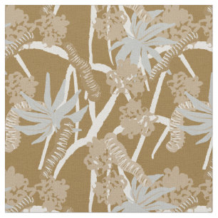 Caterpillar maximalist rustic tropical - brown fabric