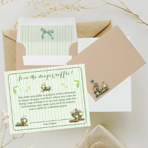 Caterpillar Shower Diaper Raffle/ Book Request Card