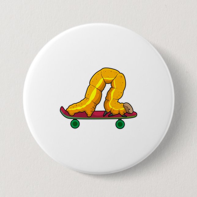 Caterpillar Skater Skateboard 7.5 Cm Round Badge (Front)