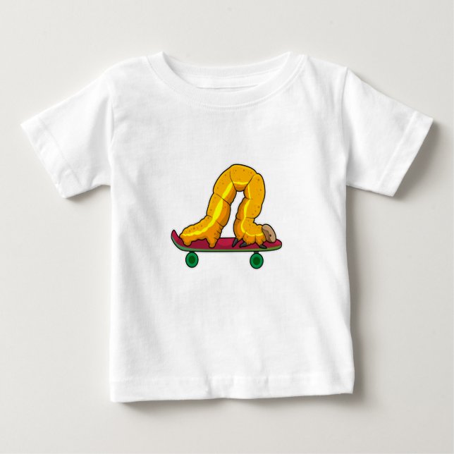 Caterpillar Skater Skateboard Baby T-Shirt (Front)