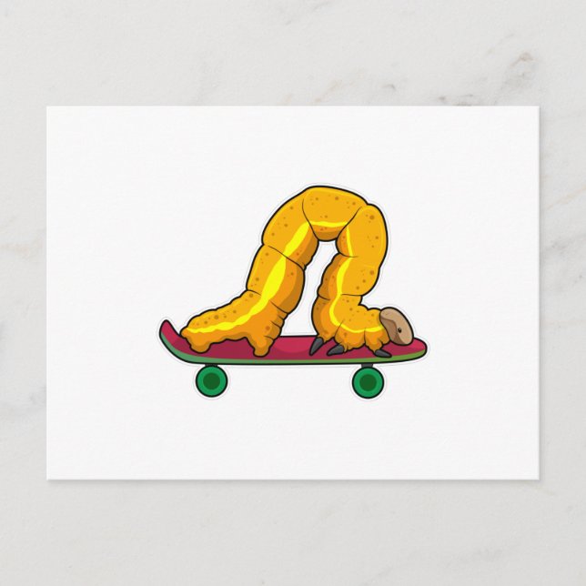 Caterpillar Skater Skateboard Postcard (Front)