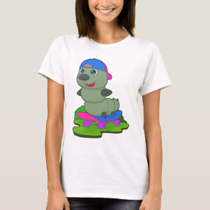 Caterpillar Skater Skateboard Sports T-Shirt