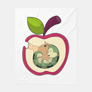 Caterpillar Sleeping Apple Fleece Blanket