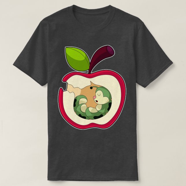 Caterpillar Sleeping Apple T-Shirt (Design Front)