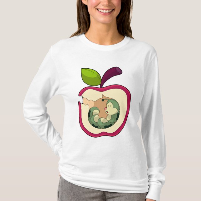 Caterpillar Sleeping Apple T-Shirt (Front)