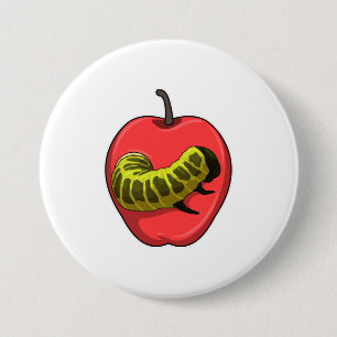 Caterpillar with Apple 7.5 Cm Round Badge