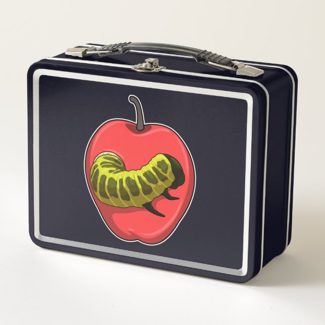 Caterpillar with Apple Metal Lunch Box (Front)