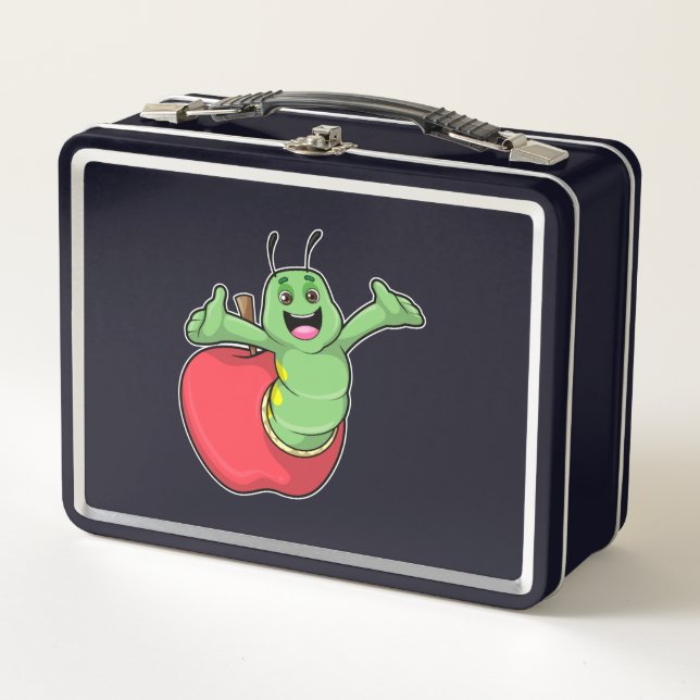 Caterpillar with Apple Metal Lunch Box (Front)
