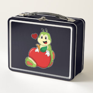 Caterpillar with Apple Metal Lunch Box