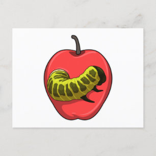 Caterpillar with Apple Postcard