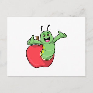 Caterpillar with Apple Postcard