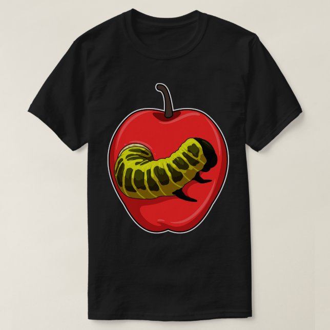 Caterpillar With Apple T-Shirt (Design Front)