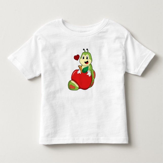 Caterpillar with Apple Toddler T-Shirt (Front)