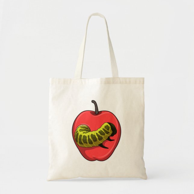 Caterpillar with Apple Tote Bag (Front)