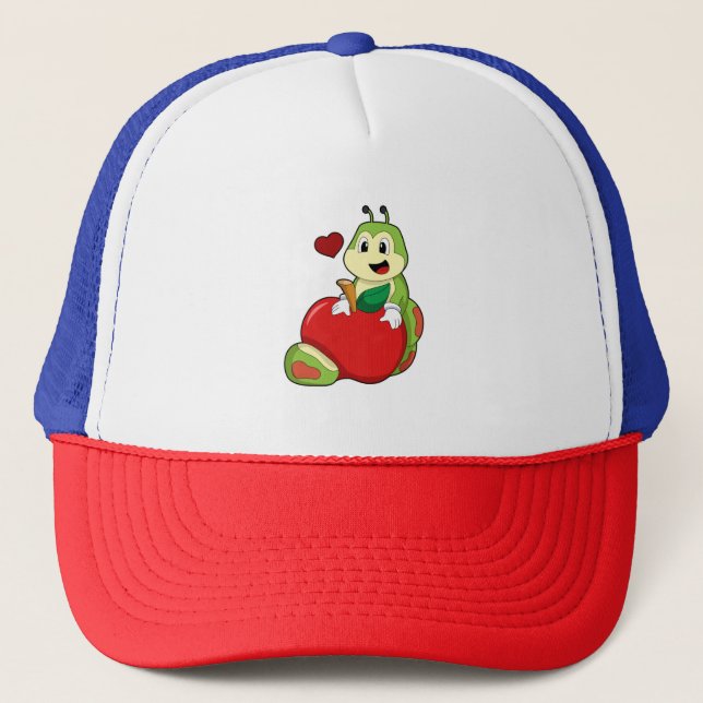 Caterpillar with Apple Trucker Hat (Front)