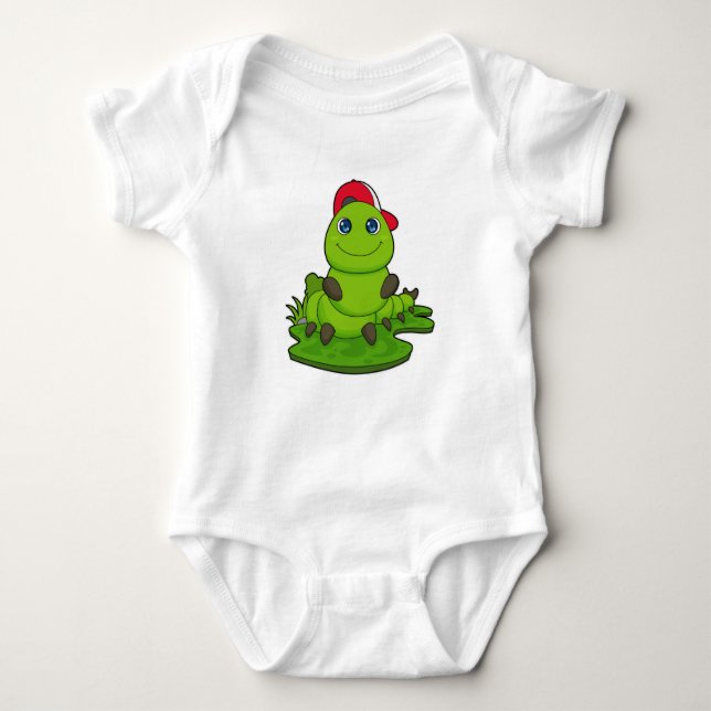 Caterpillar with Cap Baby Bodysuit (Front)