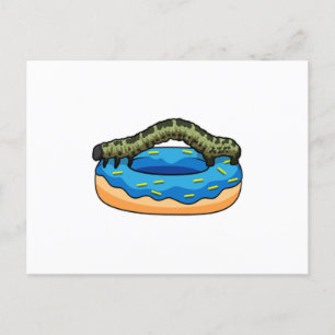 Caterpillar with Doughnut Postcard