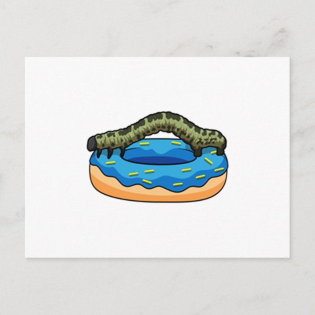 Caterpillar with Doughnut Postcard (Front)