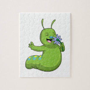 Caterpillar with Flower Daisy Jigsaw Puzzle