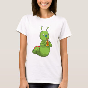 Caterpillar with Glass of Orange juice T-Shirt