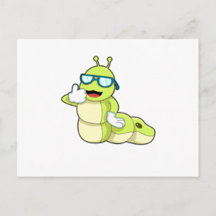 Caterpillar with Glasses Postcard