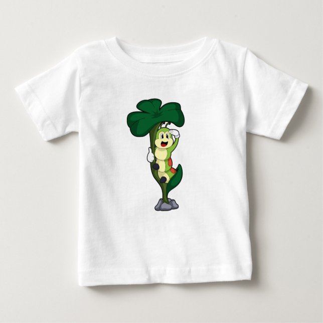 Caterpillar with Leaf Baby T-Shirt (Front)