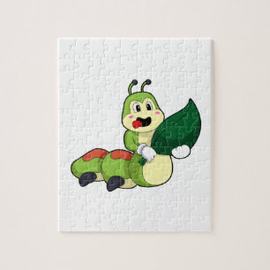 Caterpillar with Leaf Jigsaw Puzzle
