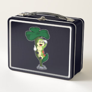 Caterpillar with Leaf Metal Lunch Box