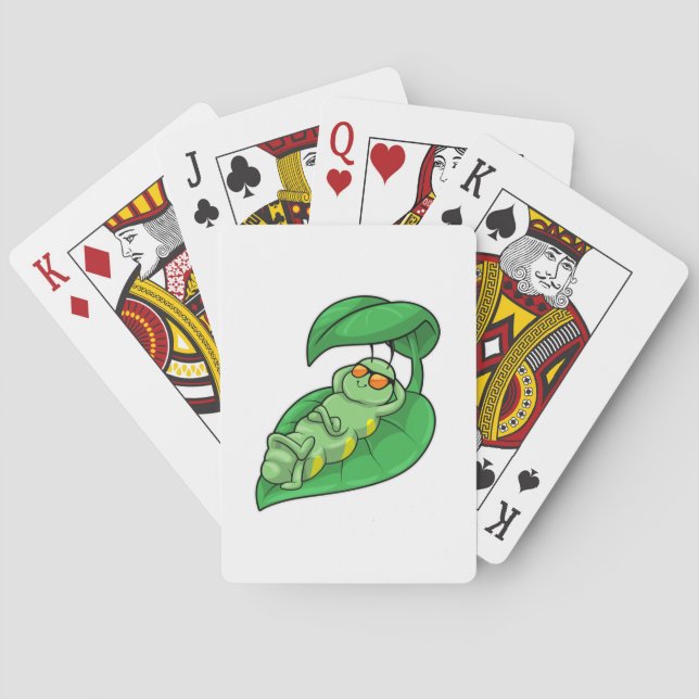Caterpillar with Leaf Playing Cards (Back)