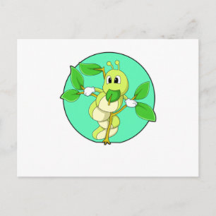 Caterpillar with Leaf Postcard